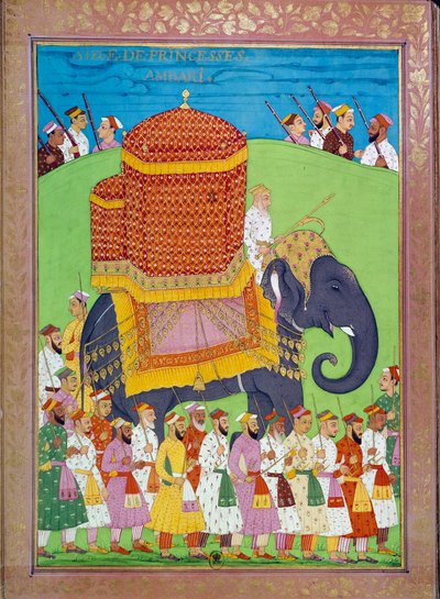 Princess Palanquin on an Elephant at the Court of Shah Alem by Indian School