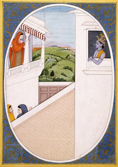 Radha and Krishna, Enraptured by Each Other