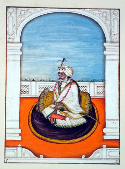 Rajah Gulab Singh, from The Kingdom of the Punjab, Its Rulers and Chiefs, Volume I, a Volume of 27 Watercolour Studies by an Unidentified Indian Artist (c.1840) by Indian School
