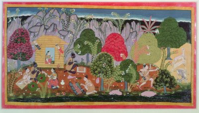 Rama and Sita (from the Ramayana, School of Sahibdin, Rajasthan) by Indian School