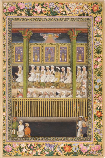 Shah Jahan Honours the Religious Orthodoxy, page from the St. Petersburg Album, c.1635 by Indian School