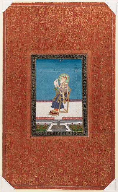 Shah Jahan with a falcon by Indian School
