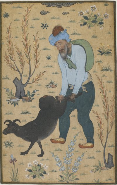 Shepherd and Goat by Indian School