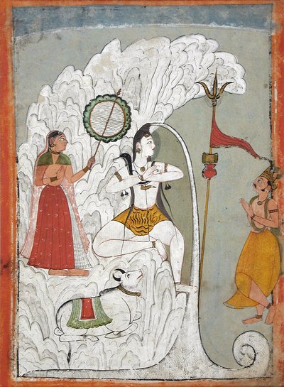 Shiva Bearing the Descent of the Ganges River, Folio from a Hindi Manuscript by the Saint Narayan, c.1740 by Indian School