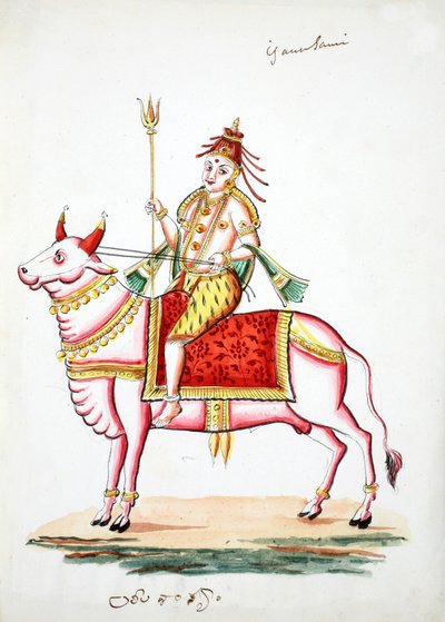 Shiva Mounted on the Bull, Nandi by Indian School