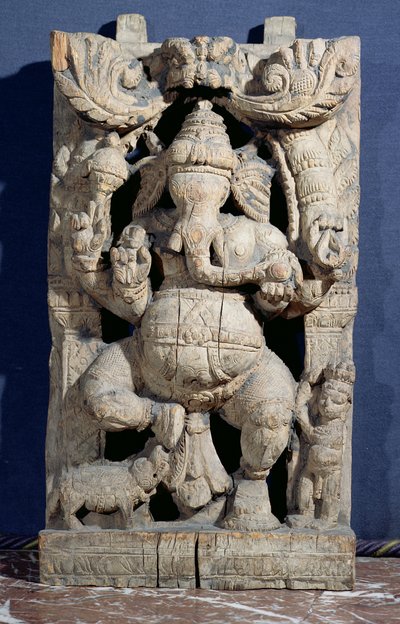 Statue of Ganesh Enthroned by Indian School