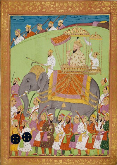 Sultan Babes on an elephant by Indian School