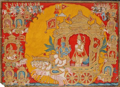 The Battle of Kurukshetra by Indian School
