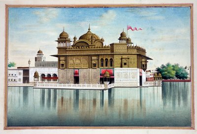 The Golden Temple at Amritsar, from The Kingdom of the Punjab, Its Rulers and Chiefs, Volume I, a Volume of 27 Watercolour Studies by an Unidentified Indian Artist (c.1840) by Indian School