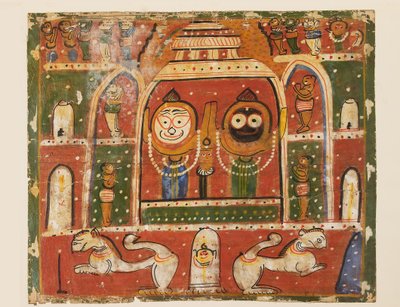 The Jagannatha Trio in the shrine at Puri by Indian School