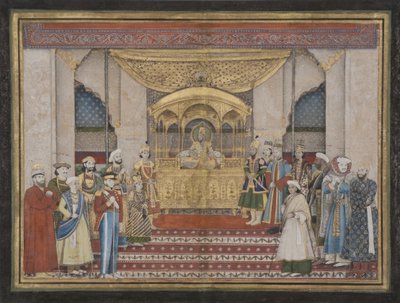 The Mughal Emperor Bahadur Shah II in Darbar by Indian School