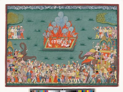 The Sati of Ramabai, Wife of Madhavrao Peshwa, c.1772-75 by Indian School