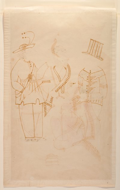 The clerk Nabin kills his wife Elokeshi with a vegetable peeler, c.1880 by Indian School