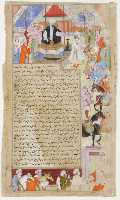 The populace pays allegiance to the new Abbasid Caliph Al-Mamun by Indian School