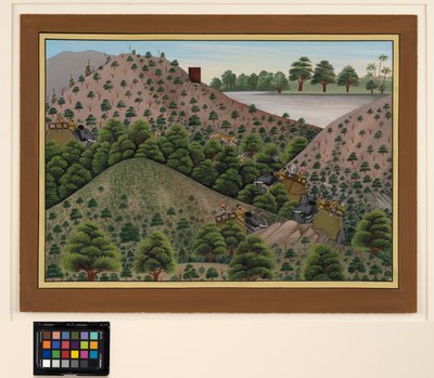 Tiger hunt with a river in the background, c.1880 by Indian School