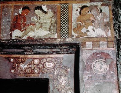 Two Couples, from the Interior of Cave 17 by Indian School