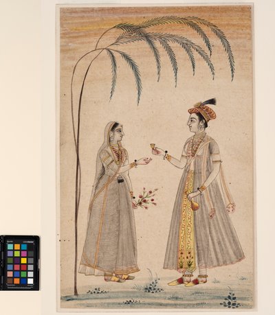 Two women under a tree, c.1750 by Indian School