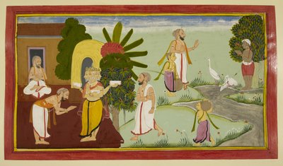 Valmiki Meditates and Brahma Appears Before Him by Indian School