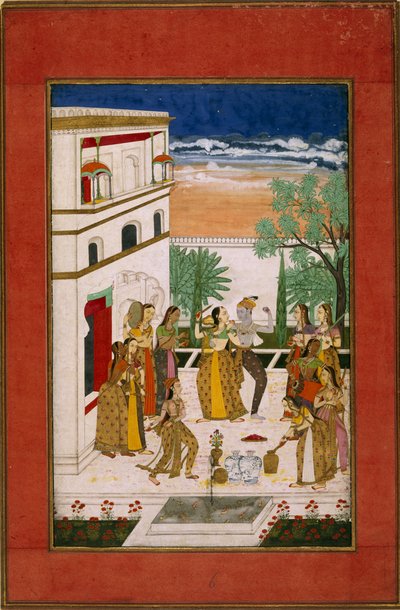 Vasanta Ragini, Radha & Krishna Dancing, c.1760 by Indian School