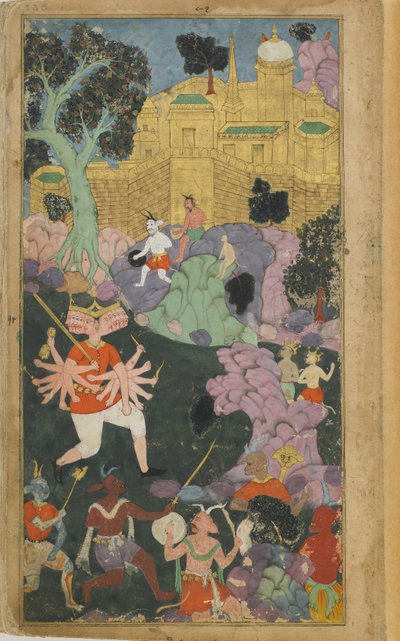 Ravana and his forces take up position before the city (Vol.2 fol.238) by Indian School
