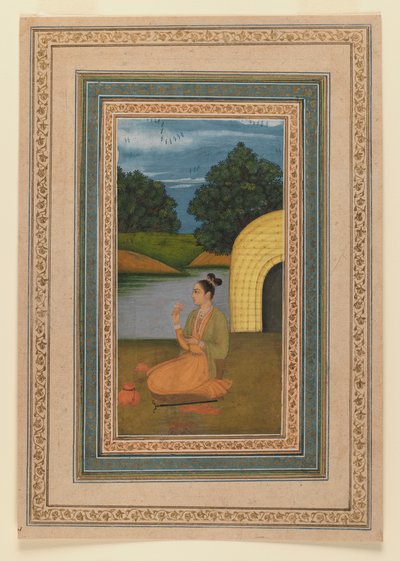 Yogini in a landscape by Indian School