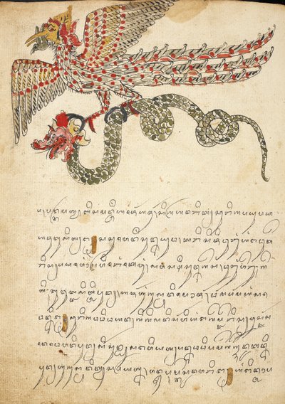 A flying creature carrying a snake, illustration from 