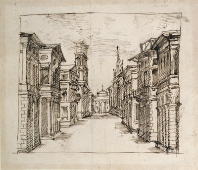 A Street in Perspective, c.1617 by Inigo Jones