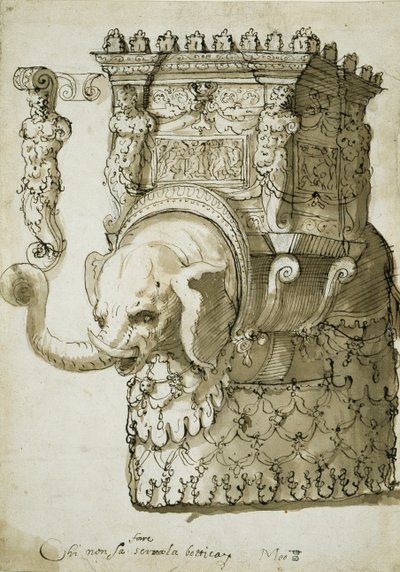 Design for an elephant pageant by Inigo Jones