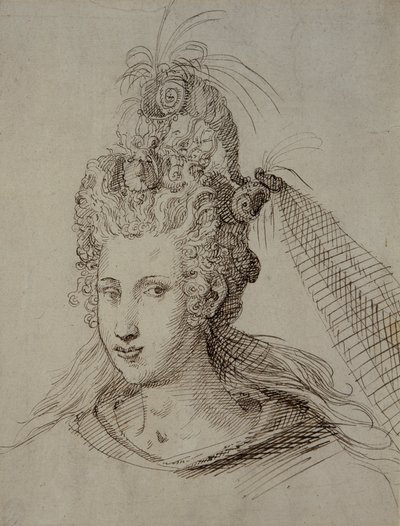 Headdress, probably for Anne of Denmark by Inigo Jones