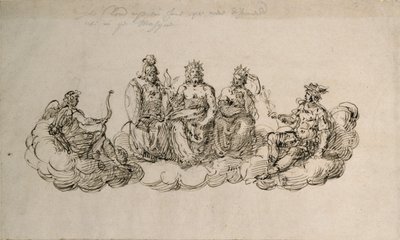 Jove with the Senate of the Gods, c.1622 by Inigo Jones