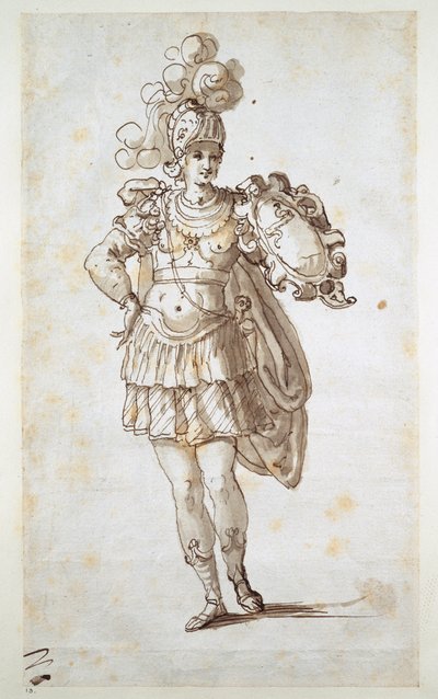 Knight or squire bearing a shield by Inigo Jones