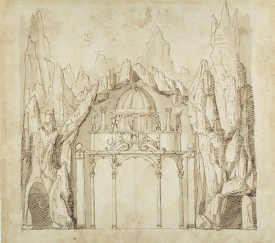 Palace in a cavern, c.1611 by Inigo Jones