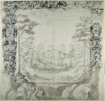 Proscenium and Hunt Scene by Inigo Jones