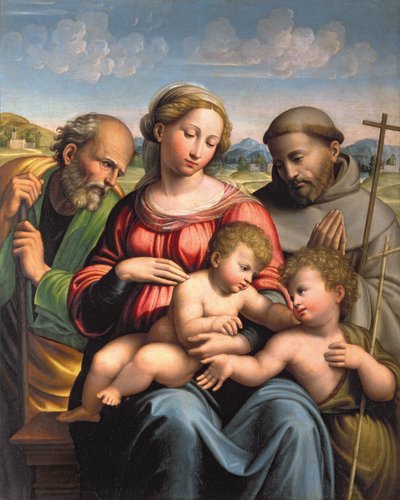 Holy Family with the Infant St. John the Baptist and St. Francis by Innocenzo da Imola