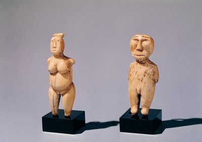 Two Statuettes of a Man and a Woman by Inuit School