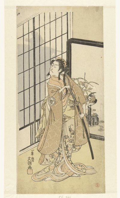 Actor Matsumoto Koshiro III in the Female Role of Asagao by Ippitsusai Bunchō