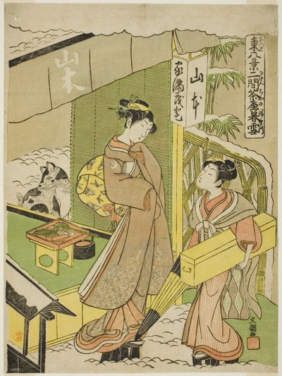 Nikenjaya no Bosetsu, from the series "Azuma Hakkei" by Ippitsusai Bunchō