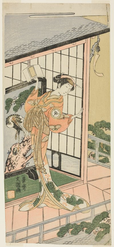 The Actor Iwai Hanshiro IV as Okaru in Act Seven of the Play Chushingura, Performed at the Morita Theater from the Third Day of the Fourth Month, 1769 by Ippitsusai Bunchō