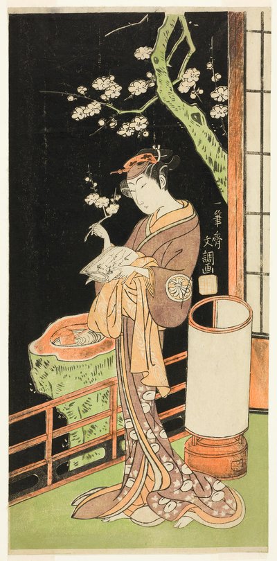 The Actor Segawa Kikunojo II as Oiso no Tora in the Play Soga Moyo Aigo no Wakamatsu, Performed at the Nakamura Theater in the First Month, 1769 by Ippitsusai Bunchō
