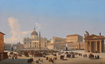 Piazza San Pietro, Rome by Ippolito Caffi