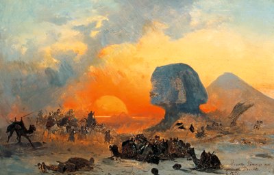 The Simoun wind in the desert by Ippolito Caffi