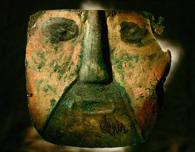 A copper mask exhumed from the culture of Lambayeque by Ira Block