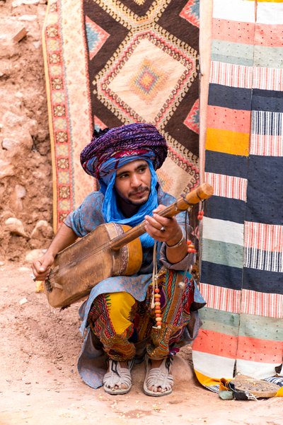 A local musician in the ksar of Ait Benhaddou in Morocco (photo) by Ira Block