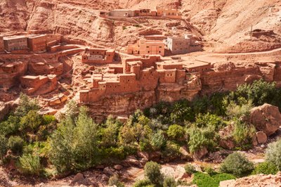 A Scene of a Town on the Way to Ait Benhaddou from Marrakesh, Morocco, 2019 by Ira Block