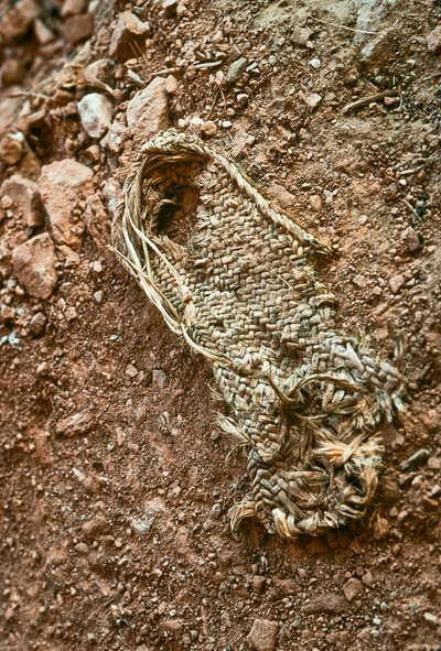 An Anasazi handmade sandal in Grand Gulch, Utah by Ira Block