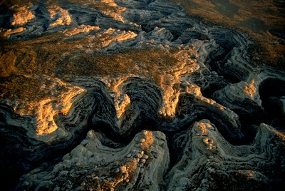 An aerial view of a parched Utah mesa- Grand Gulch delivered water to scores of small settlements by Ira Block