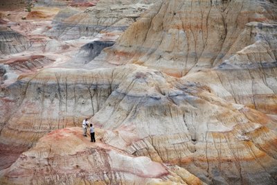 Colored Rocks Near Wu Cai Wan in the Gobi Desert, Xinjiang, Western China by Ira Block