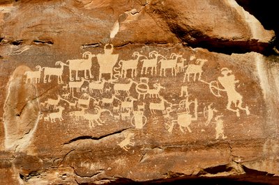 In Cottonwood Canyon off Nine Mile Canyon the Great Hunt Panel by Ira Block