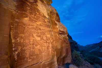 In Nine Mile Canyon the Sandhill Crane petroglyph site by Ira Block