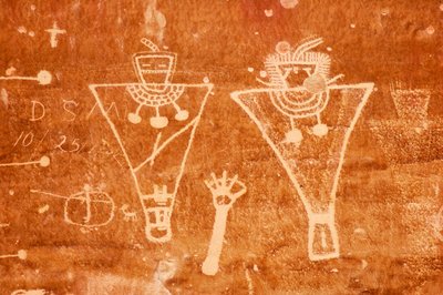 Rock art image around Thompson Canyon. The panels are Fremont style by Ira Block